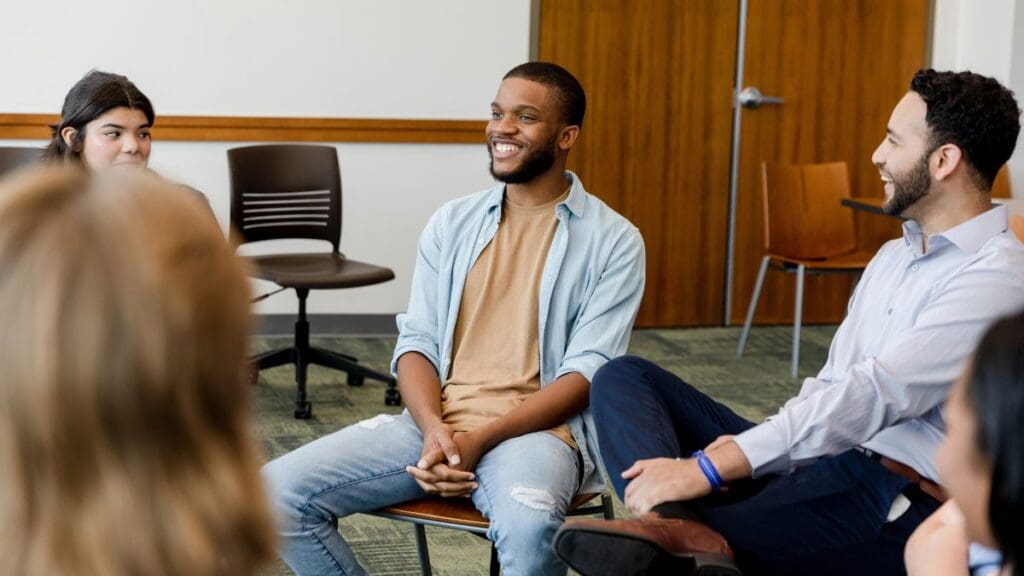 Group therapy session at a rehab near Bowling Green, KY. 
