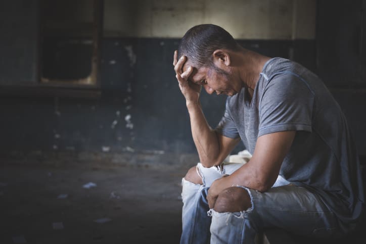 Individual receiving support during methamphetamine withdrawal