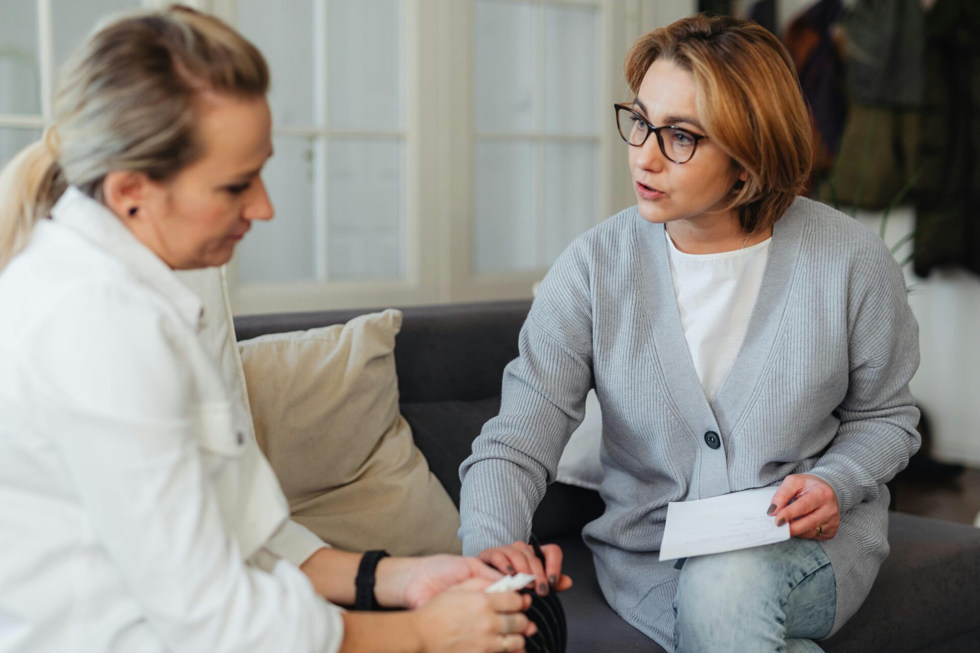 Medical professional supporting a client during opioid detox